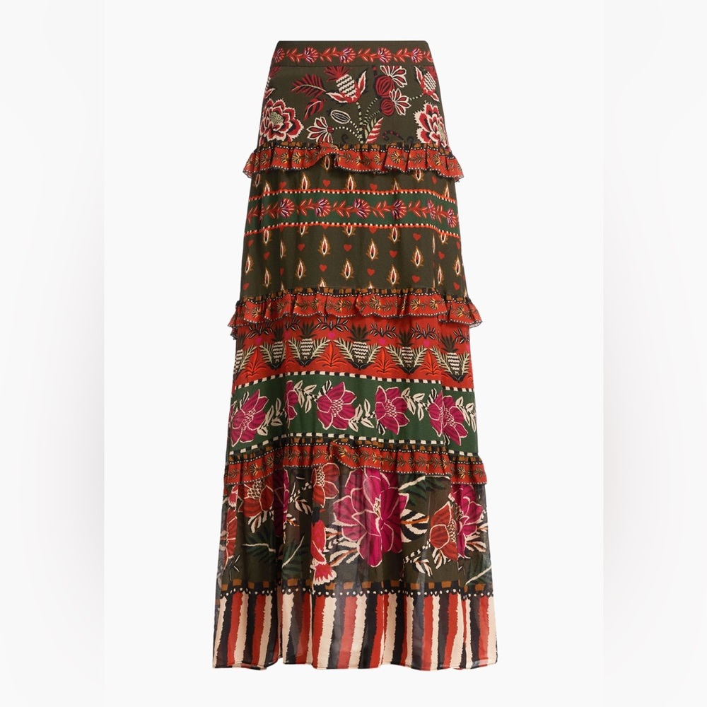 Farm Rio NWT Ainika Floral Multicolor Maxi Skirt